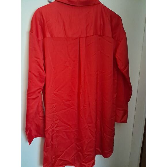 Auden Womens Red Nightshirt Size Small With Long Sleeves - Picture 2 of 5